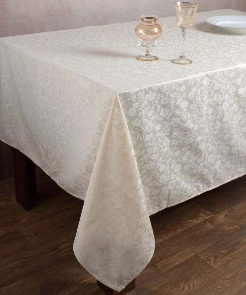 Ζακάρ τραπεζομάντηλο 1010 (180cm x 360cm) μπέζ Silk Fashion