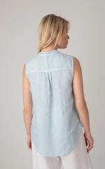 Πουκάμισο Γυναικείο Αμάνικο Light Blue