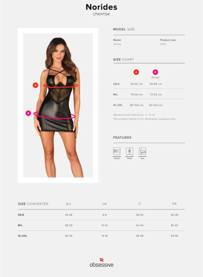 OBSESSIVE - NORIDES CHEMISE & THONG