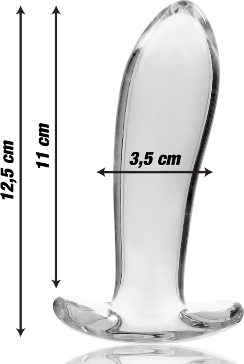 NEBULA SERIES BY IBIZA' - MODEL 5 ANAL PLUG BOROSILICATE GLASS 12.5 X 3.5 CM CLEAR
