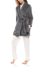 Γυναικεία Ρόμπα Pink Label - Fleece - Κοντή - Γκρι