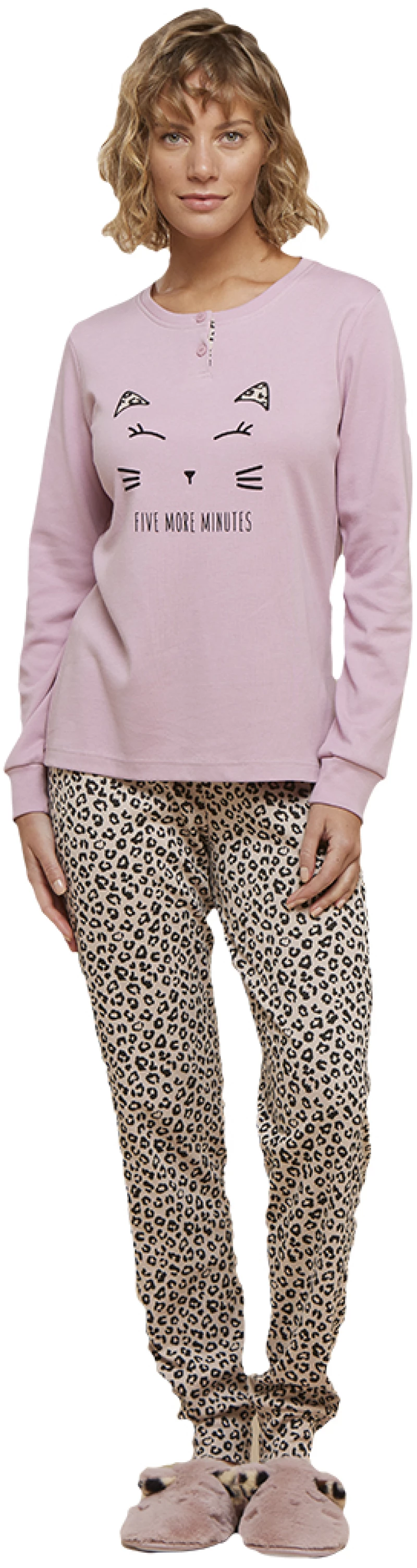 Γυναικεία πυτζάμα Noidinotte - Ροζ - Animal Print - Print Cat