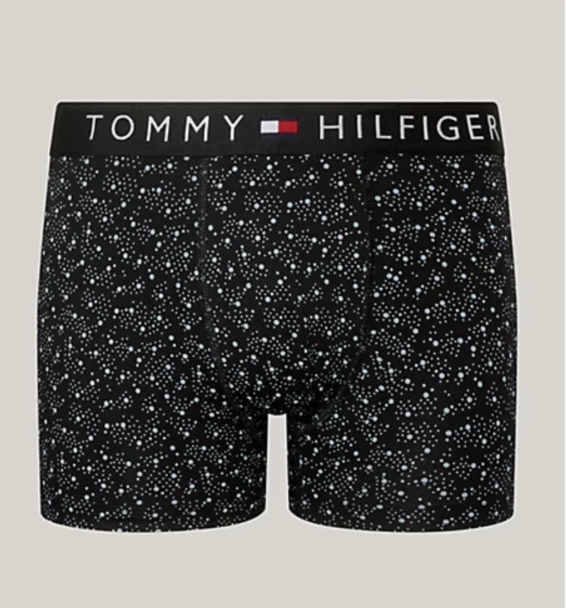 Ανδρικό Gift Pack Tommy Hilfiger - Μαύρο Boxer all over print - Μαύρες κάλτσες