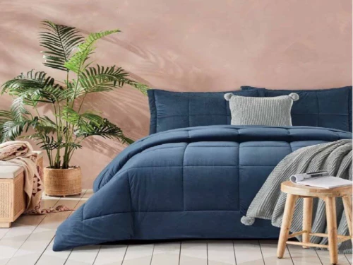 Πάπλωμα Υπέρδιπλο Primavera Βελούδο Γαρύφαλλο 220x240 - Navy - Μπλε