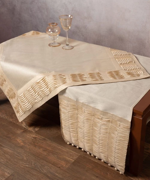 καρέ (85cm X 85cm) 3819 πλισέ ecru Silk Fashion