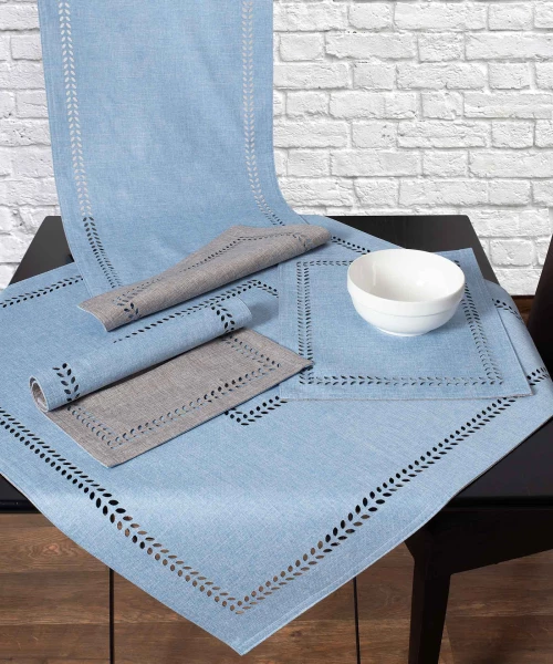 καρέ (90cm x 90cm) bg18 σιέλ/γκρι Silk Fashion