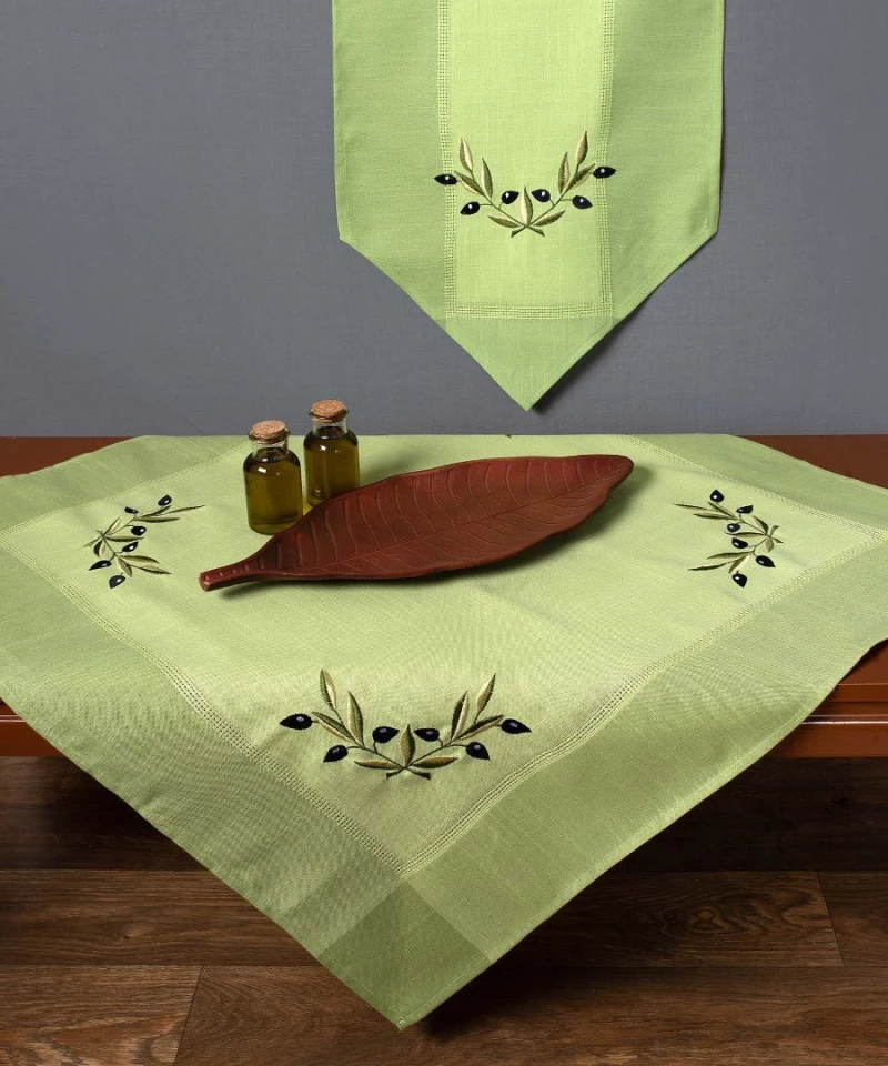 Ροτόντα bg23a (85cm) πράσινη με μαύρη ελιά Silk Fashion