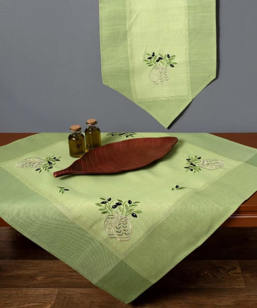 Σετ 3 τεμαχίών N1 (40cm x 110cm 2x40cm x 40cm) πράσινο Silk Fashion