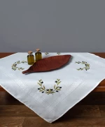 Τραπεζοκαρέ 3854 (135cm x 135cm) λευκό Silk Fashion