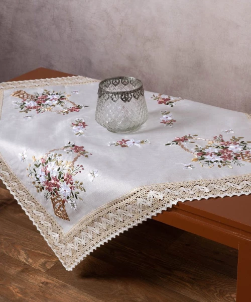 Καρέ με ροκοκό και πλεκτό (90cm x 90cm) 4100 Silk Fashion