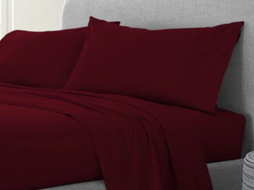 Σετ Σεντόνια Μπορντό 100% Βαμβακερά Reactive One Color Γαρύφαλλο - 230x260, Χωρίς Λάστιχο