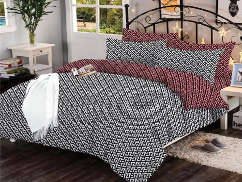 Σετ Σεντόνια Γκρι Dizzy Εμπριμέ 100% Βαμβακερά Γαρύφαλλο - 160x260, Με Λάστιχο 100x200+30