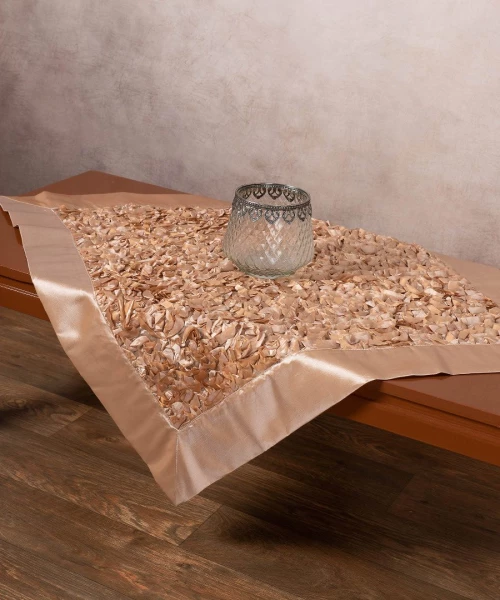 Σατέν καρέ 6134 (85cm x 85cm) χρυσό Silk Fashion