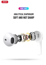 XO EP18 Wired Stents Music Earphones with Microphone, White