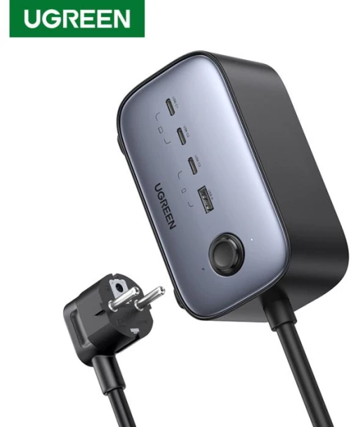 Charger GaN III UGREEN CD268 100W PDx3 & QC3.0χ1 & ACx2  60167