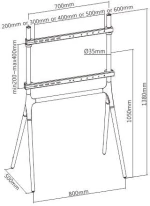 BRATECK βάση δαπέδου FS12-46F-01 για τηλεόραση 49-70", έως 40kg