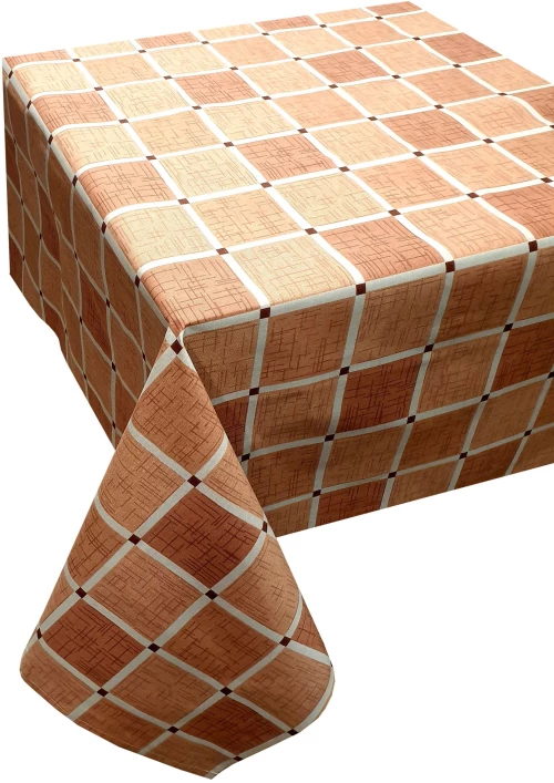 Τραπεζομάντηλο ΚΟΜΒΟΣ Καρό Polycotton Design-2 Beige 140x180