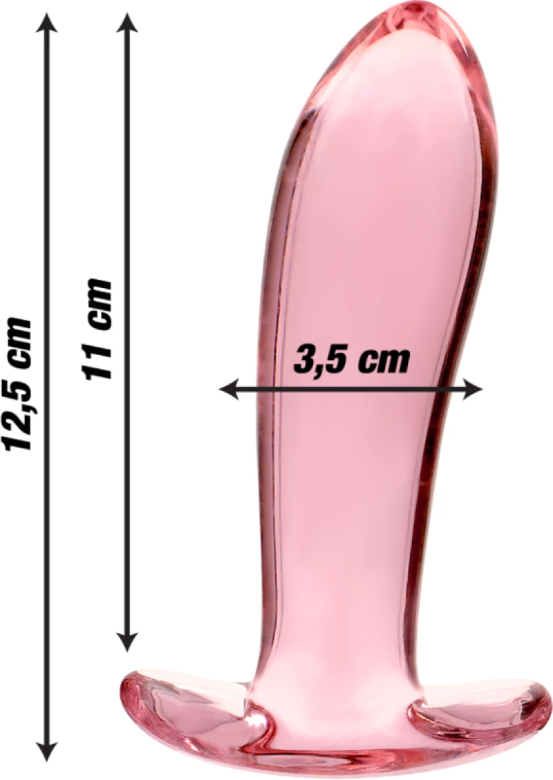NEBULA SERIES BY IBIZA' - MODEL 5 ANAL PLUG BOROSILICATE GLASS 12.5 X 3.5 CM PINK