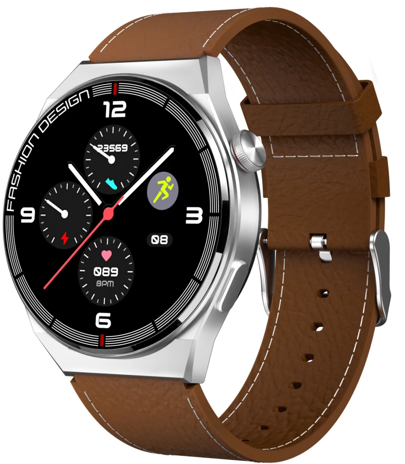 XO J1 Porsche Smart Watch 1.28" with Call Function, Ασημί