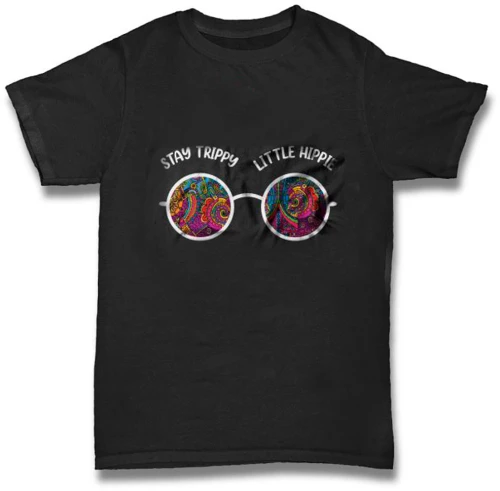 Stay trippy little hippie Μαύρο