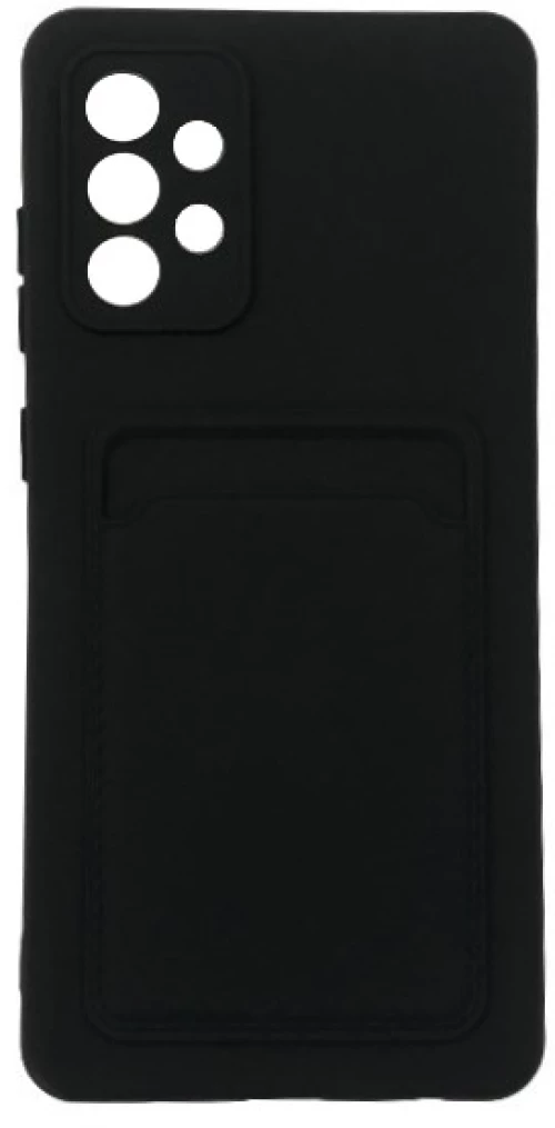 Card Case silicone wallet case with card holder documents for Samsung Galaxy A72 4G black