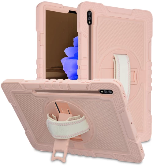 Techsuit - StripeShell 360 - Samsung Galaxy Tab S7 Plus / S8 Plus - Pink