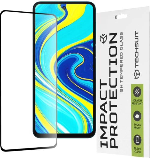 Techsuit - 111D Full Cover / Full Glue Glass - Xiaomi Redmi Note 9S / Note 9 Pro / Note 9 Pro Max - Black