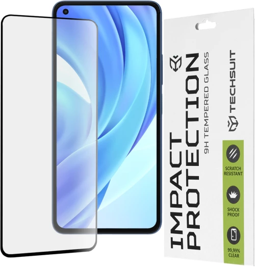 Techsuit - 111D Full Cover / Full Glue Glass - Xiaomi Mi 11 Lite 4G / Mi 11 Lite 5G / 11 Lite 5G NE - Black
