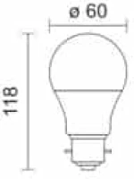 Spotlight Λαμπτήρας LED A60 B22 10W 800lm 6000k 180° (5749)