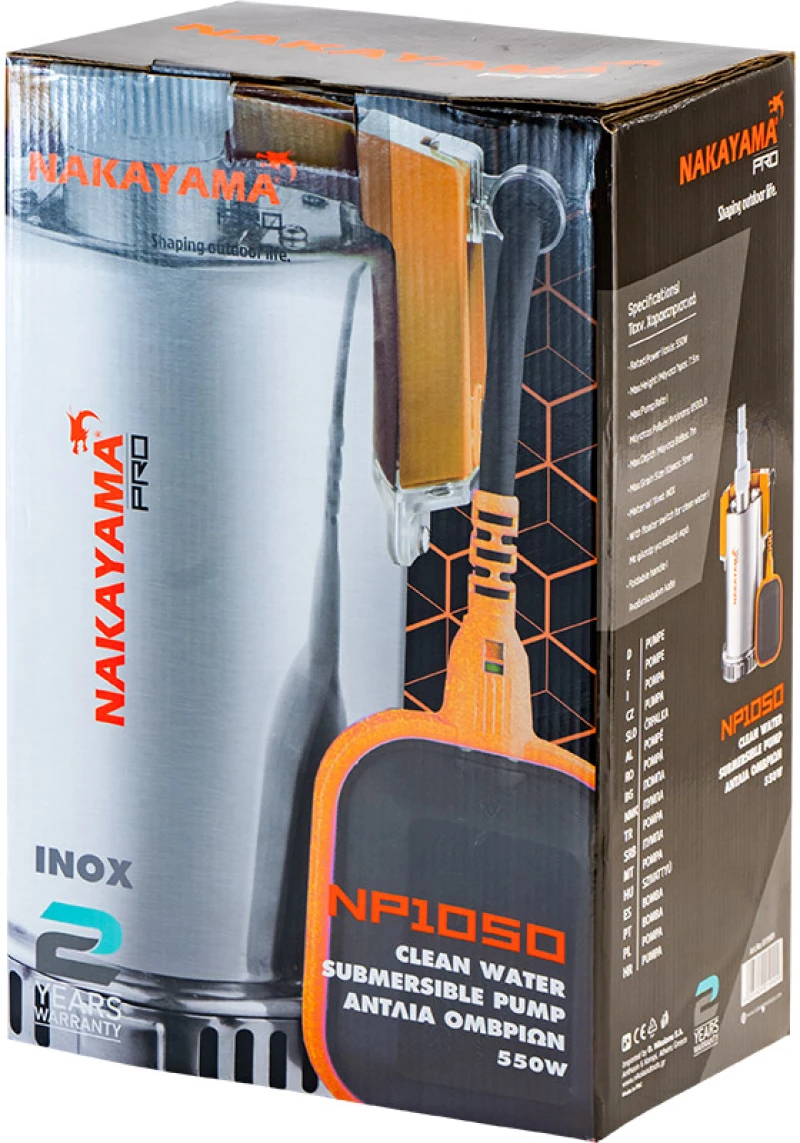 Nakayama pro Np1050 Αντλια Ομβριων Inox 550w 019909