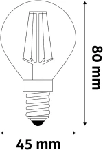 Avide LED Filament Σφαιρική 4.9W E14 Λευκό 4000K Super Υψηλής Φωτεινότητας