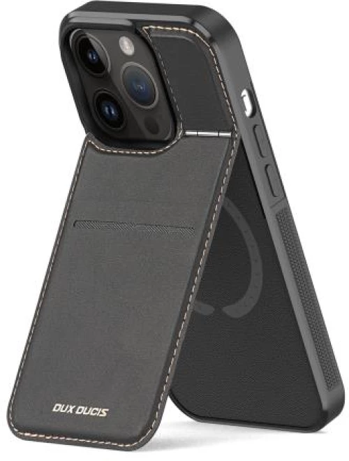 Θήκη Δερμάτινη Dux Ducis Rafi Mag 3 σε 1 MagSafe RFID Blocker Apple iPhone 15 Pro με Stand Μαύρο 6934913024393 6934913024393