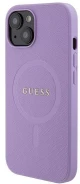 Original Case APPLE IPHONE 15 Guess Hardcase Saffiano MagSafe (GUHMP15SPSAHMCU) purple