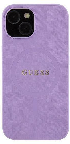 Original Case APPLE IPHONE 15 Guess Hardcase Saffiano MagSafe (GUHMP15SPSAHMCU) purple