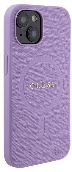 Original Case APPLE IPHONE 15 Guess Hardcase Saffiano MagSafe (GUHMP15SPSAHMCU) purple