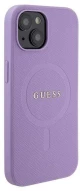 Original Case APPLE IPHONE 15 Guess Hardcase Saffiano MagSafe (GUHMP15SPSAHMCU) purple