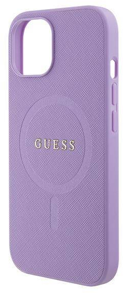 Original Case APPLE IPHONE 15 Guess Hardcase Saffiano MagSafe (GUHMP15SPSAHMCU) purple