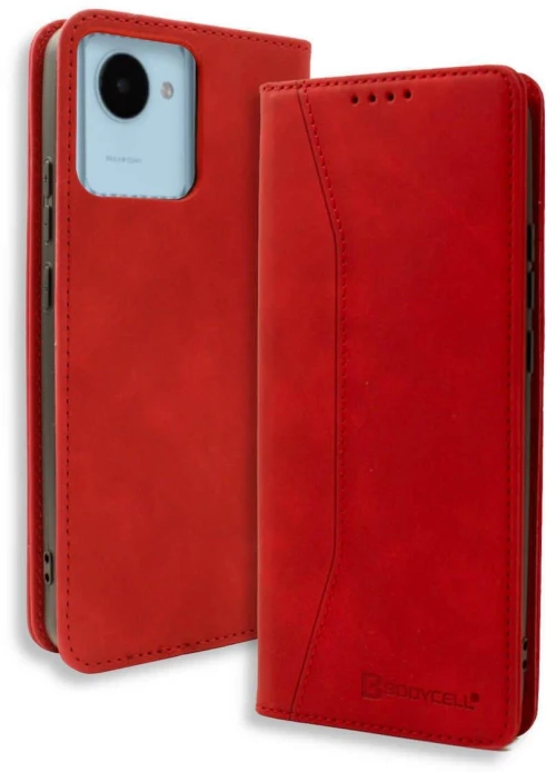(Realme C30) Bodycell Book Cover  Δερματίνης Κόκκινο