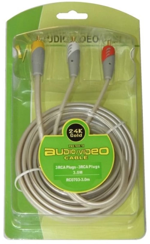 DM καλώδιο 3x RCA M/M 3m RC0703