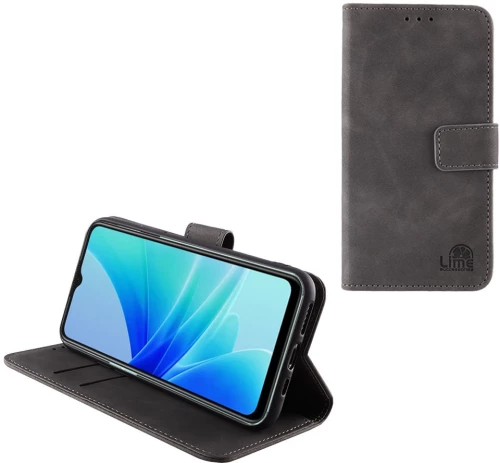 LIME ΘΗΚΗ OPPO A57s 6.56" ESSENTIAL MAGNET BOOK STAND CLIP GREY