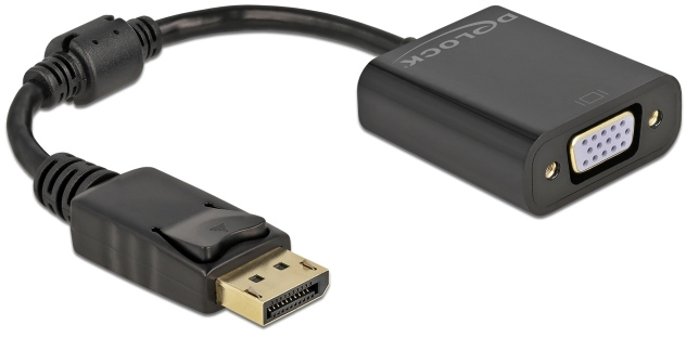 DELOCK αντάπτορας DisplayPort σε VGA 61006, 1920x1200p, passive, μαύρος