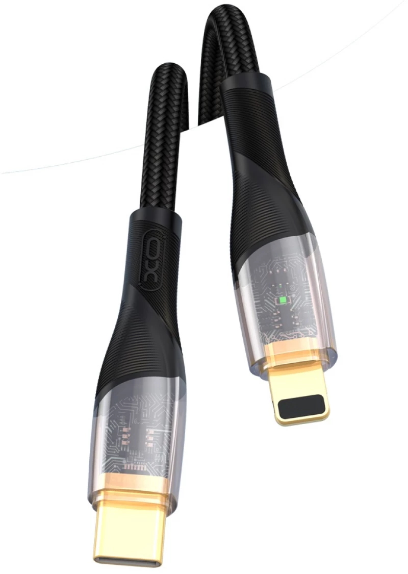 XO NB-Q223B Καλώδιο Φόρτισης USB-C - Lightning, 1m, 27W, Μαύρο
