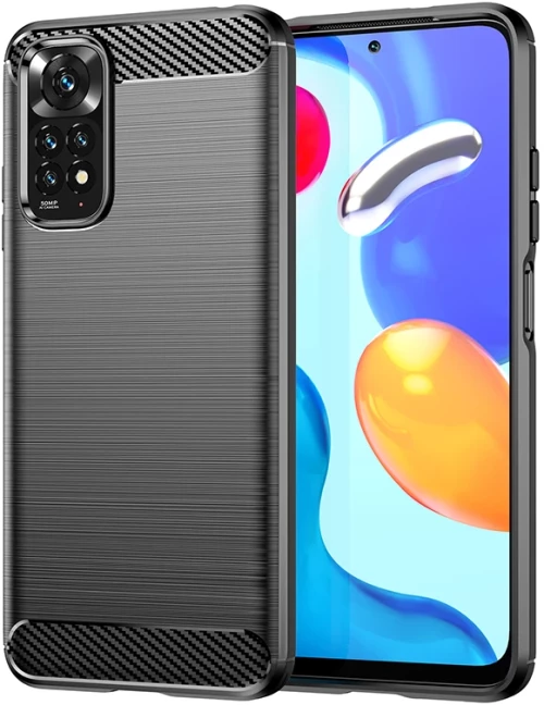 Techsuit - Carbon Silicone - Xiaomi Redmi Note 11 / Note 11S - Black