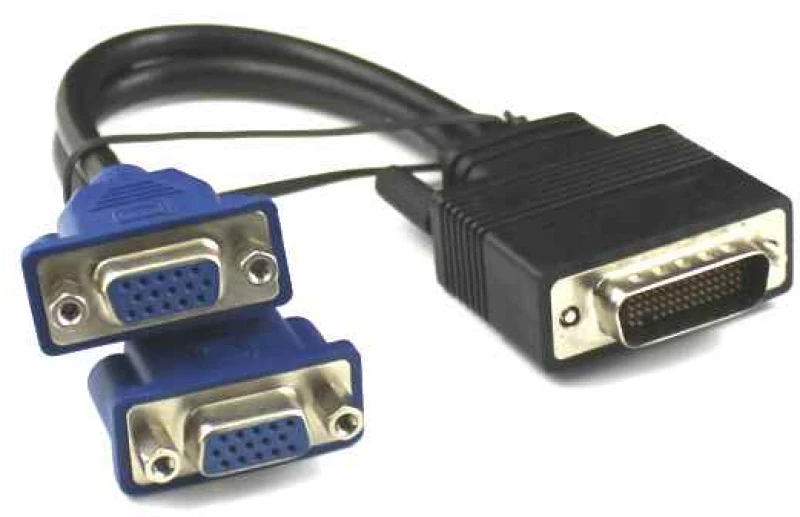 Μετατροπέας DVI 24+5 М σε 2xVGA F, DeTech, Μαύρο - 18251