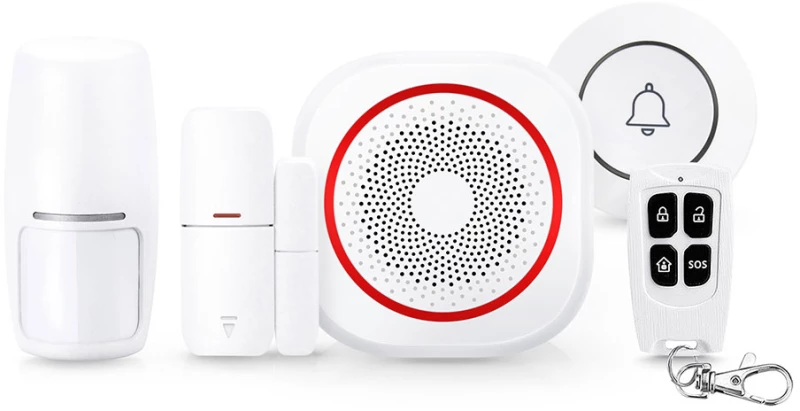 Smart alarm system No brand PST-H3, 5in1, Wi-Fi, Tuya Smart, White - 91011
