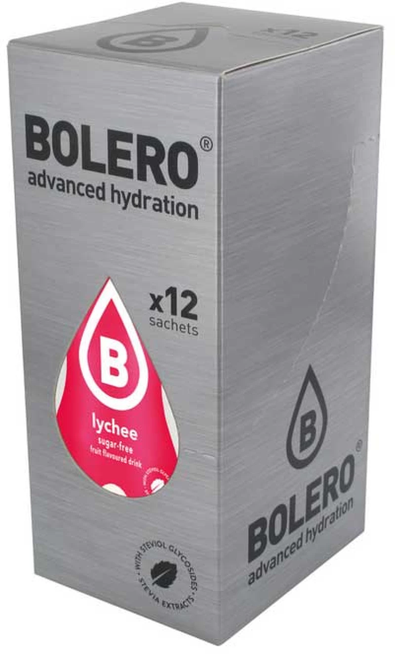Bolero χυμός σε σκόνη 12 x 9 γρ χωρίς ζάχαρη - Lychee