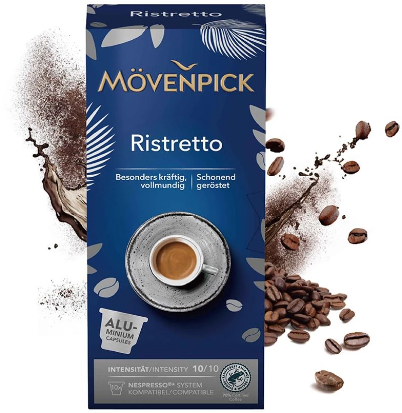 Movenpick Κάψουλες Espresso Ristretto Συμβατές Με Μηχανή Nespresso 10caps 57g