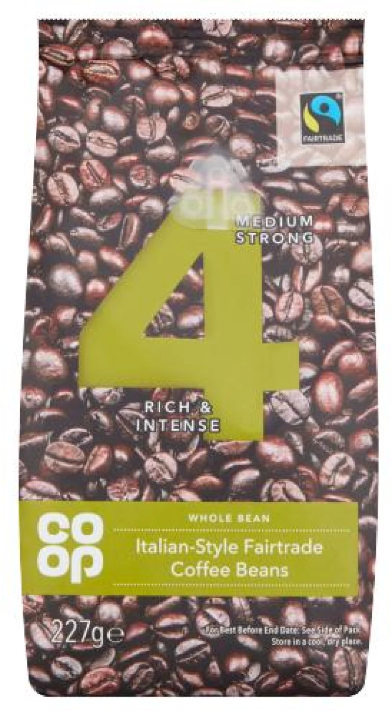 Καφές σε Κόκκους Co-op Whole Bean Italian Style Coffee Beans 227g
