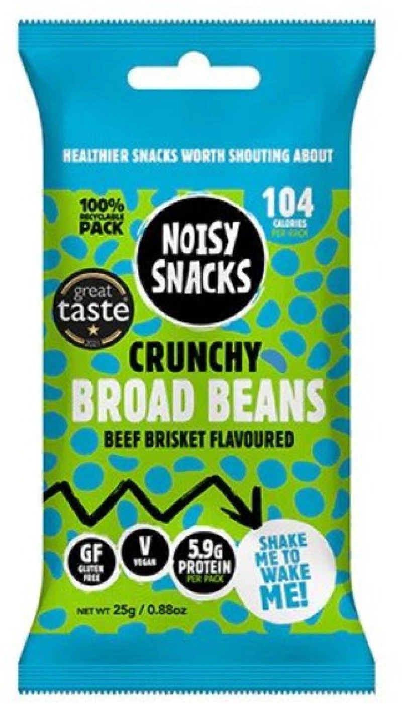 Σνακ Κουκιά Με Επικάλυψη Γεύση Μοσχάρι Noisy Snacks Coated Broad Beans Beef Brisket 25g