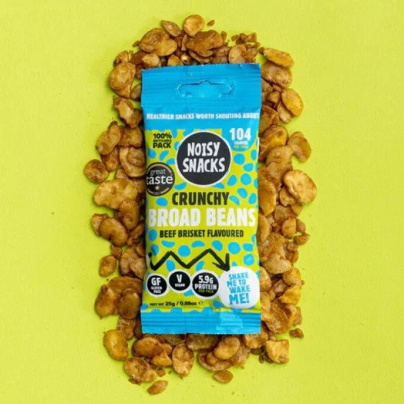 Σνακ Κουκιά Με Επικάλυψη Γεύση Μοσχάρι Noisy Snacks Coated Broad Beans Beef Brisket 25g